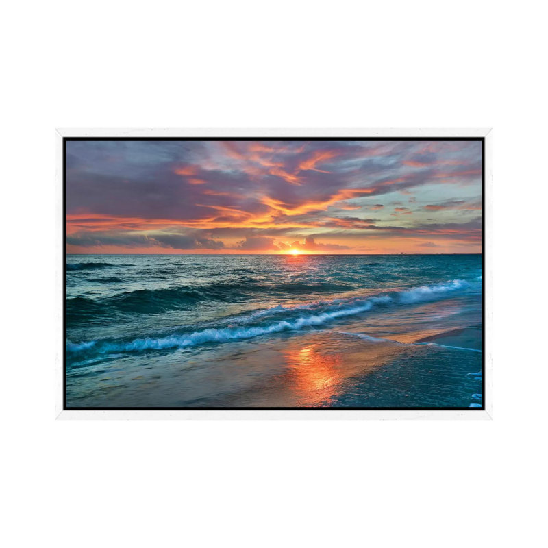 Sunset Over Ocean, Gulf Islands National Seashore, Florida by Tim Fitzharris - Floater Frame Gallery-Wrapped Canvas Giclée on Canvas