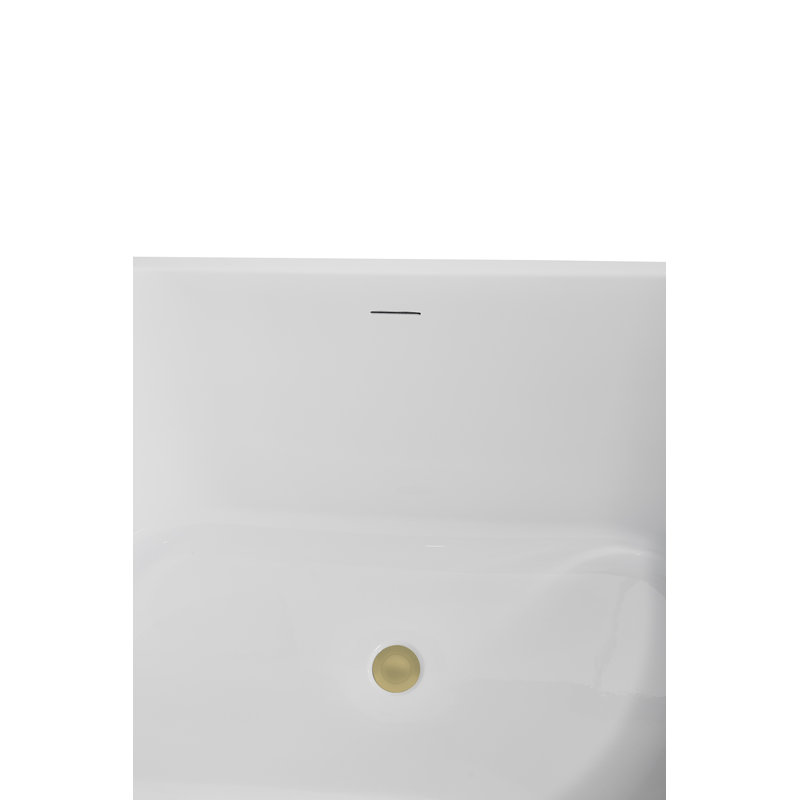 Baignoire autoportante et plateau 55 "avec drain interne Streamline, Laiton brossé