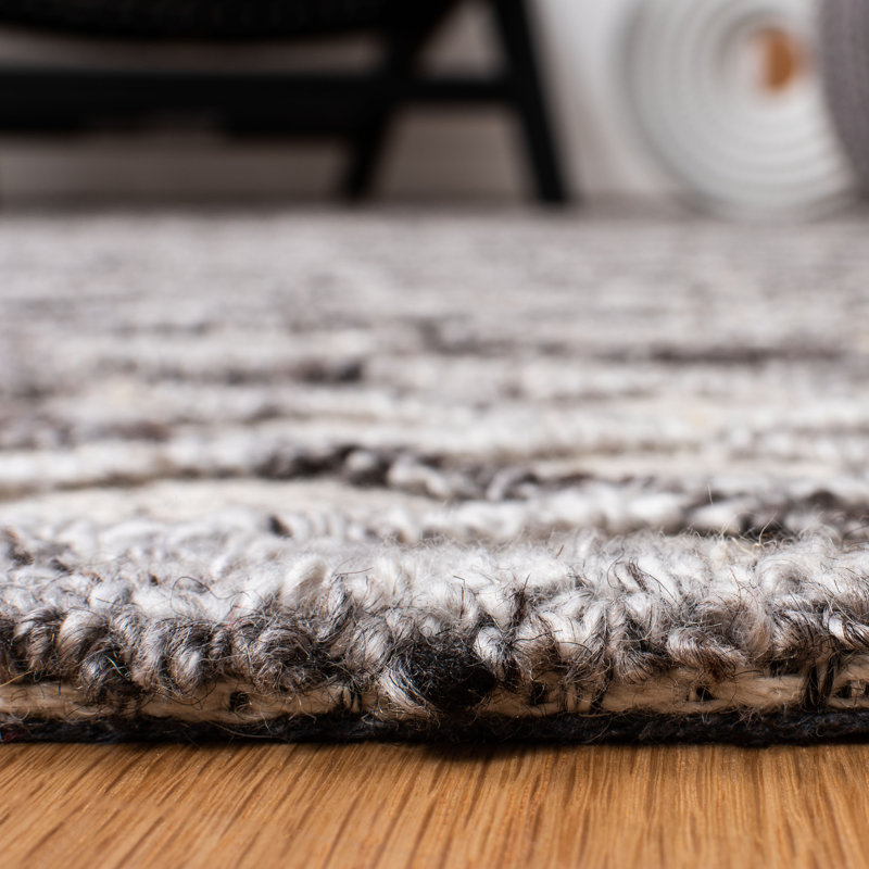 Tapis ivoire touffeté à la main à motif géométrique Gilliland, Rectangle 5 pi x 8 pi