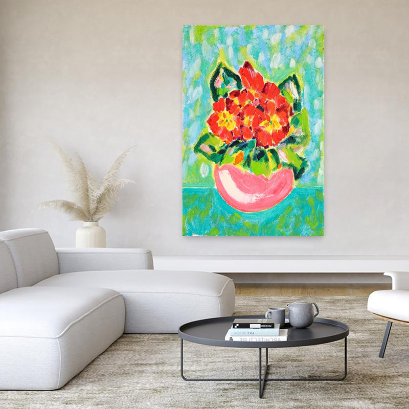 Art contemporain, art abstrait de printemps, H 60 po x l 40 po