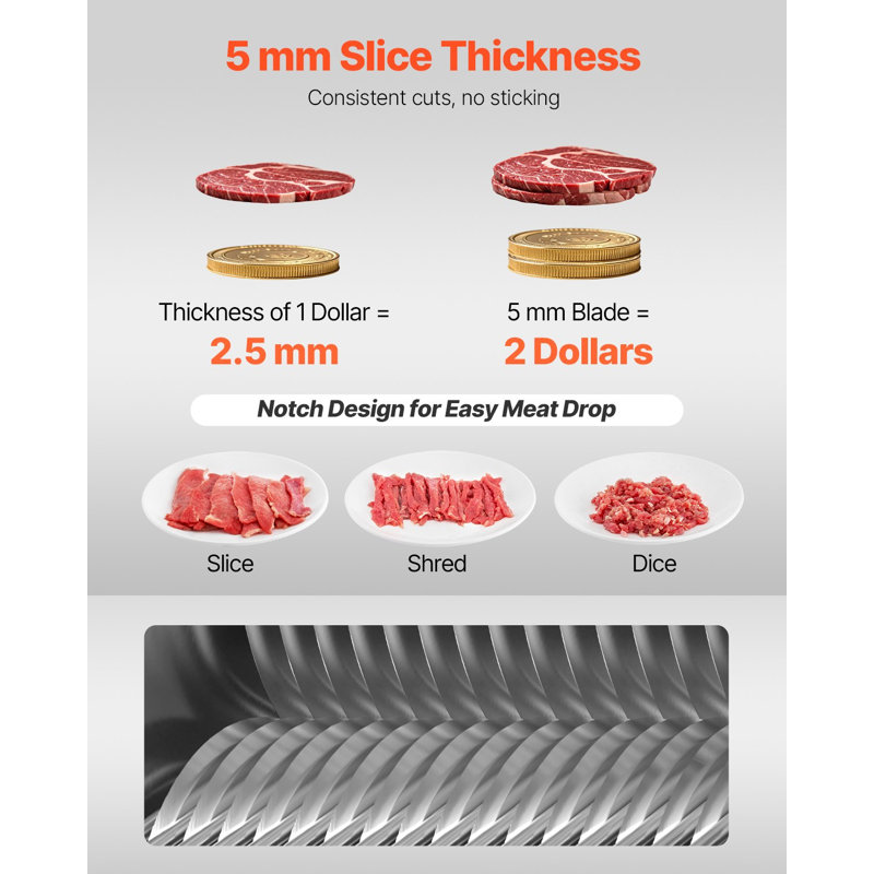 Lame pour hachoir à viande, lame de 5 mm pour hachoir à viande commercial, une lame pour la viande SJY-DQ90, acier inoxydable, ensemble de lames pour trancher la viande désossée, légumes doux