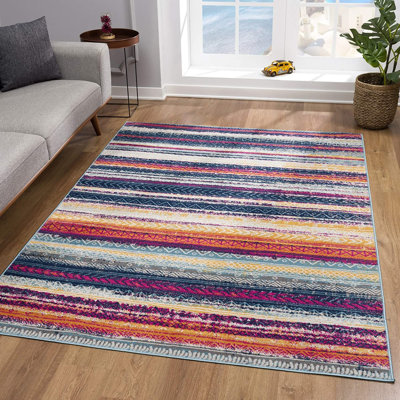 Tapis à rayures irrégulières