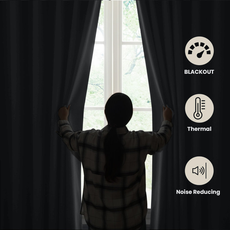 Linen Blackout Eyelet Curtain, 168cm Width x 183cm Drop, Grey