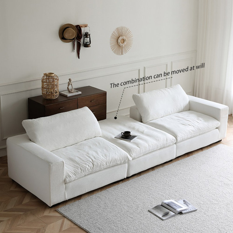 White 100% Polyester Modular Sofa cushion couch