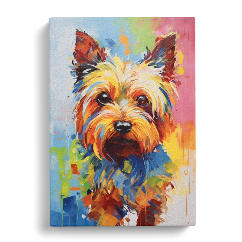 Yorkshire Terrier Colour Field - Wrapped Canvas, 76cm H x 50cm W x 3cm D