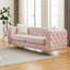 Canapés à compression, Chesterfield en velours rose de 82,5 pouces pour la maison