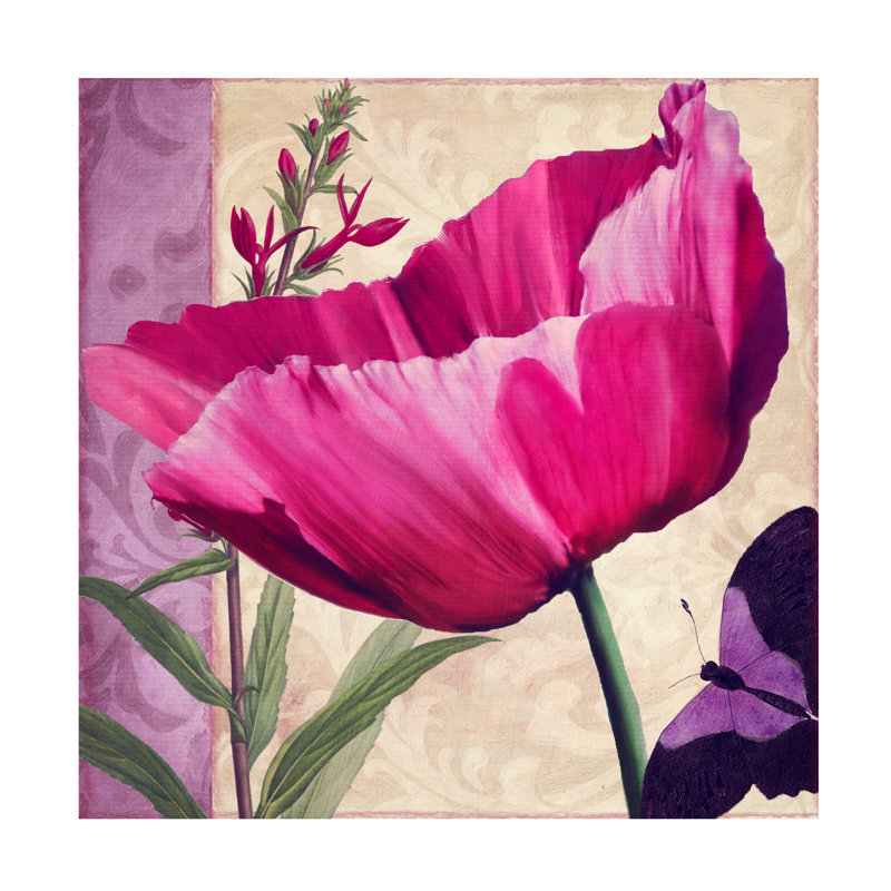 «Sasha Pink Poppy I», toile_ALI73151, H 14 po x l 14 po