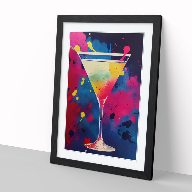Cocktail Splatter Vol.2 - Single Picture Frame Print, Black Framed, 34cm H x 25cm W