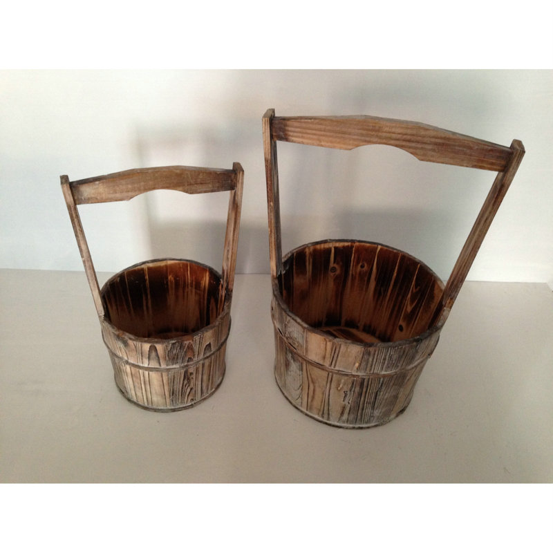 Ensemble de pot de fleurs en bois 2 pièces Anastazja