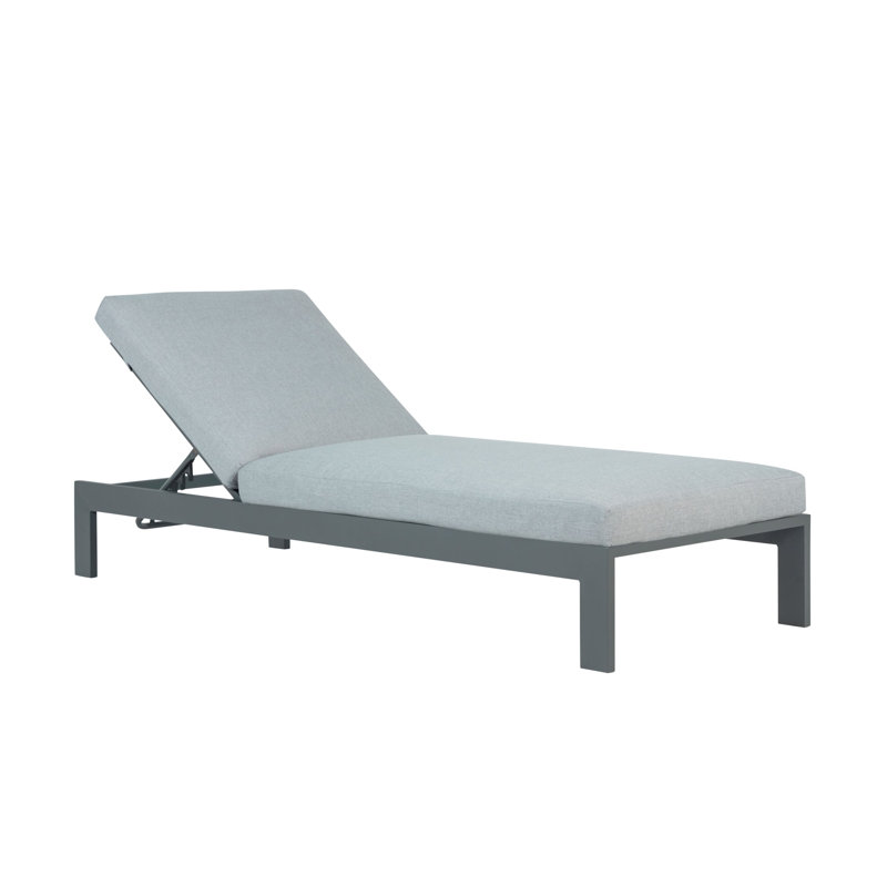 Chaise longue simple inclinable avec coussins 81 po Jahmair