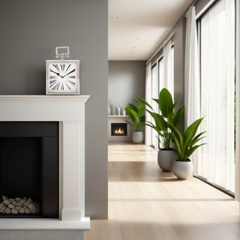 Herbert Electric Clock, Silver