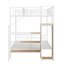 Lit superposé avec étagère grillagée, échelle de rangement latérale et garde-robe-2090875882