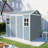 Gray Resin Shed 8X6 Ft - Waterproof With Floor, 2 Windows & Lockable Door For Patio, Backyard, Garden Garden, Backyard Windows,-122098319