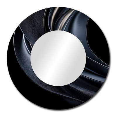 Spectre fractal noir abstrait de sérénité - art mural miroir moderne - imprimé sur métal