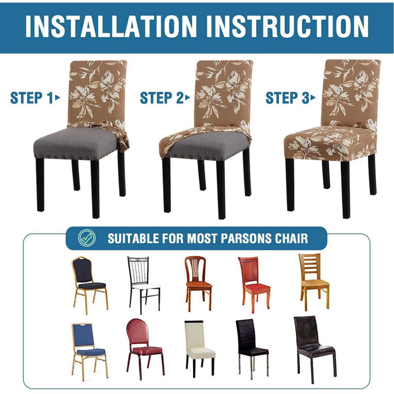 Housse pour chaise de salle à manger à coussin carré DYY