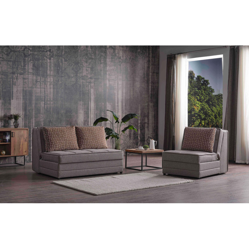 Fauteuil rembourré convertible avec rangement, Beige