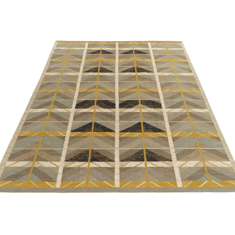 Scandinavian Wool Geometric Area Rug, Rectangle 10' x 14'