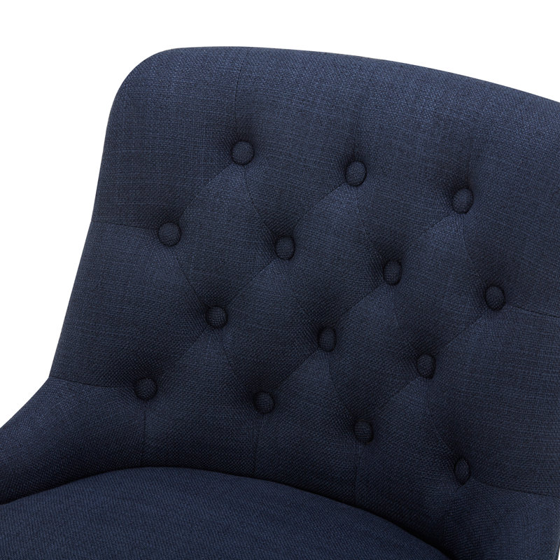 Arjean Swivel Upholstered Counter Stool, Insignia Blue, Counter Stool (26" Seat Height)