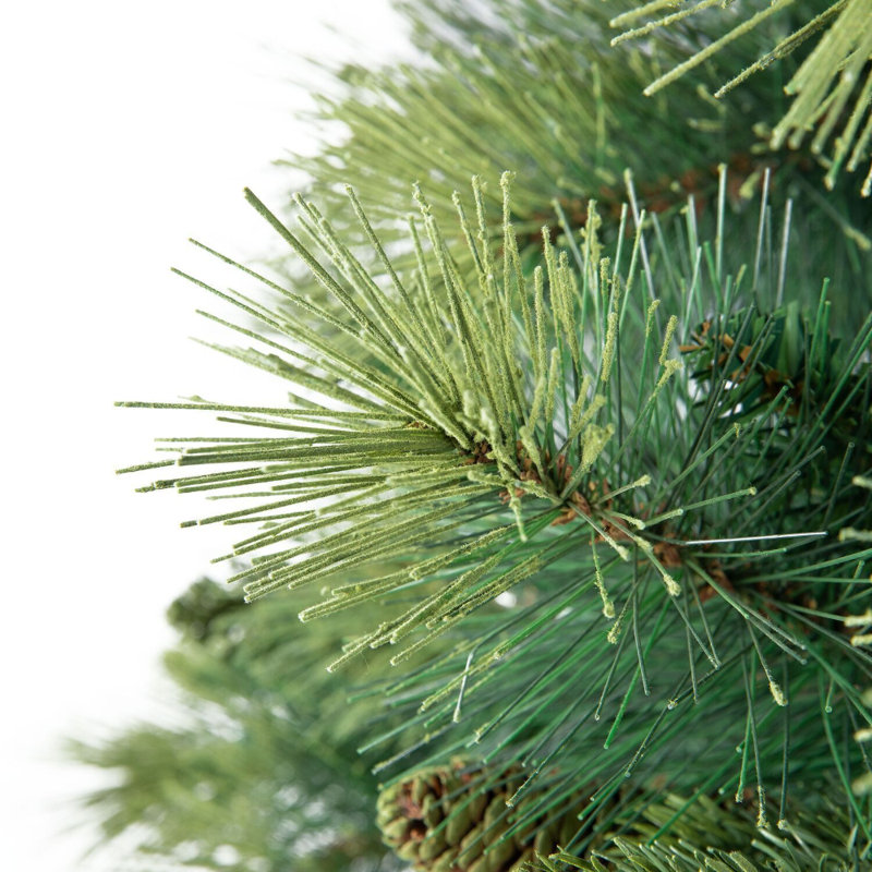 7.5 Ft Green PVC Pre-Lit Artificial Christmas Tree with Metal Stand