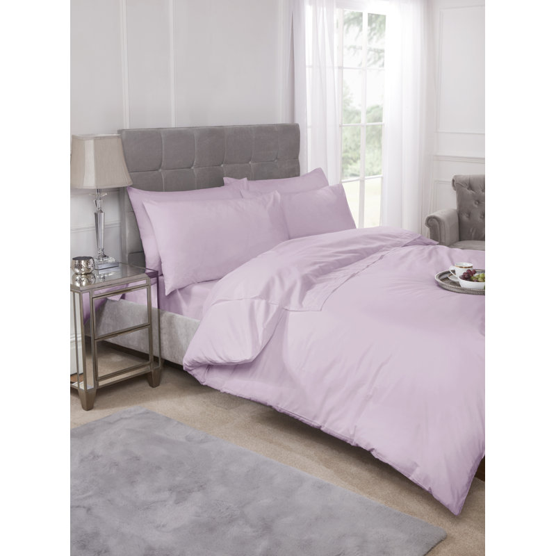 Percale Cotton Blend Percale Fitted Sheet, Kingsize, Lilac