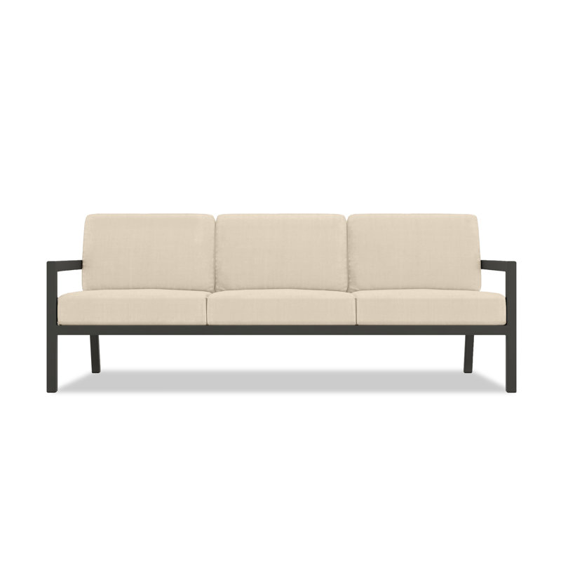 Vivant 83" Wide Outdoor Patio Sofa with Sunbrella® Cushions, Canvas Flax Sunbrella® Canvas, Slate