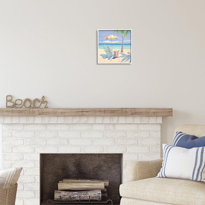 Estampe numérique pastel relaxante encadrée par Irena Orlov, Giclée encadrée blanc bord de mer, H 12 po x l 12 po x P 1,5 po