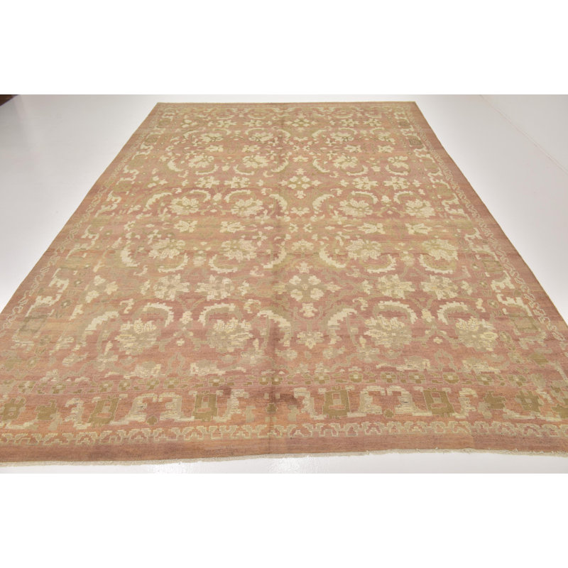Tapis de pêche en laine 12 pi 9 po x 19 pi 2 po main one-of-kind noué la Mehdi