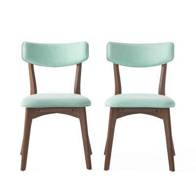 Putnam Upholstered Dining Chairs with Curved Back & Rubberwood Legs 