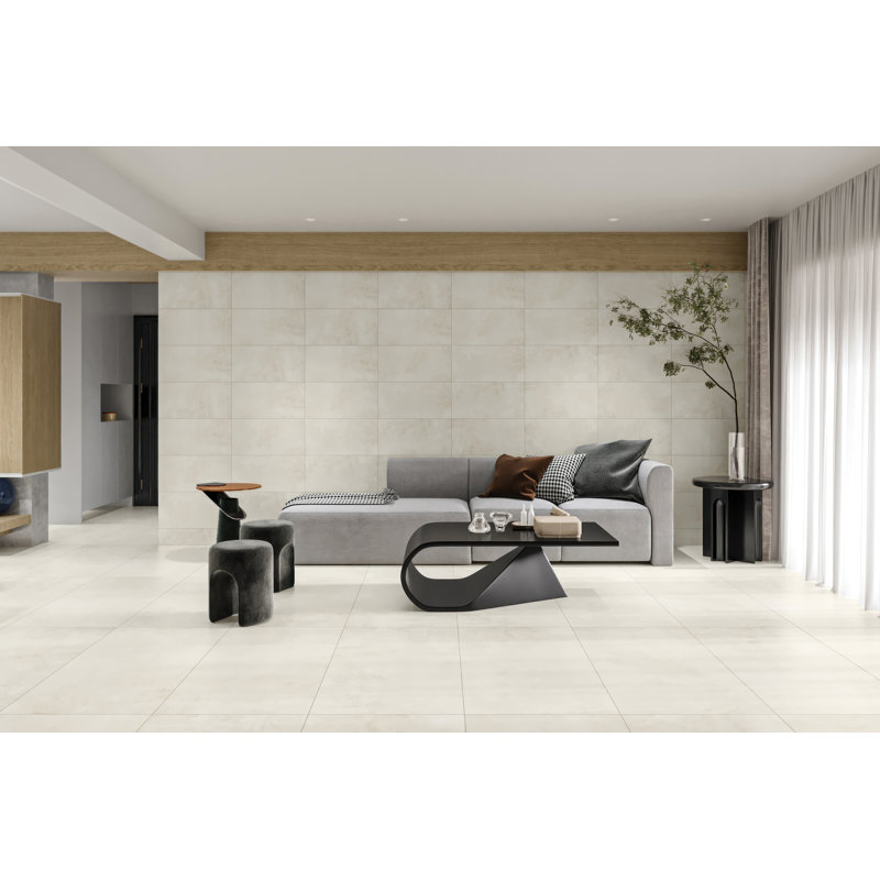 Shandar 12" x 24" Porcelain Marble Look Wall Floor Use Tile in Social White
