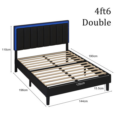 Upholstered Faux Leather Bed