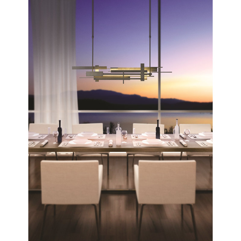Planar 1 - Light LED Kitchen Island Pendant, 8.4" H x 48.3" W x 8.5" D, Soft Gold, Vintage Platinum