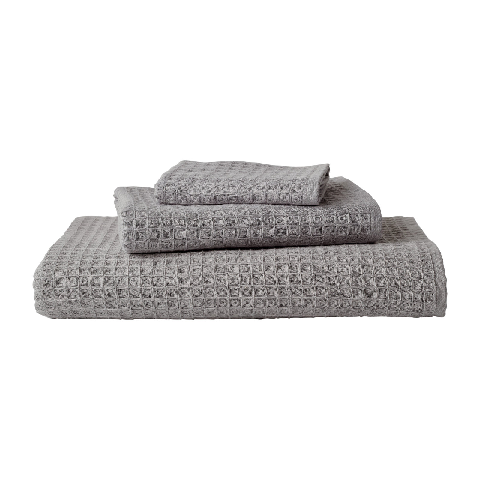 Waffle Twist 100% Cotton Bath Towel, Gray, Bath Towel - 1 Pack