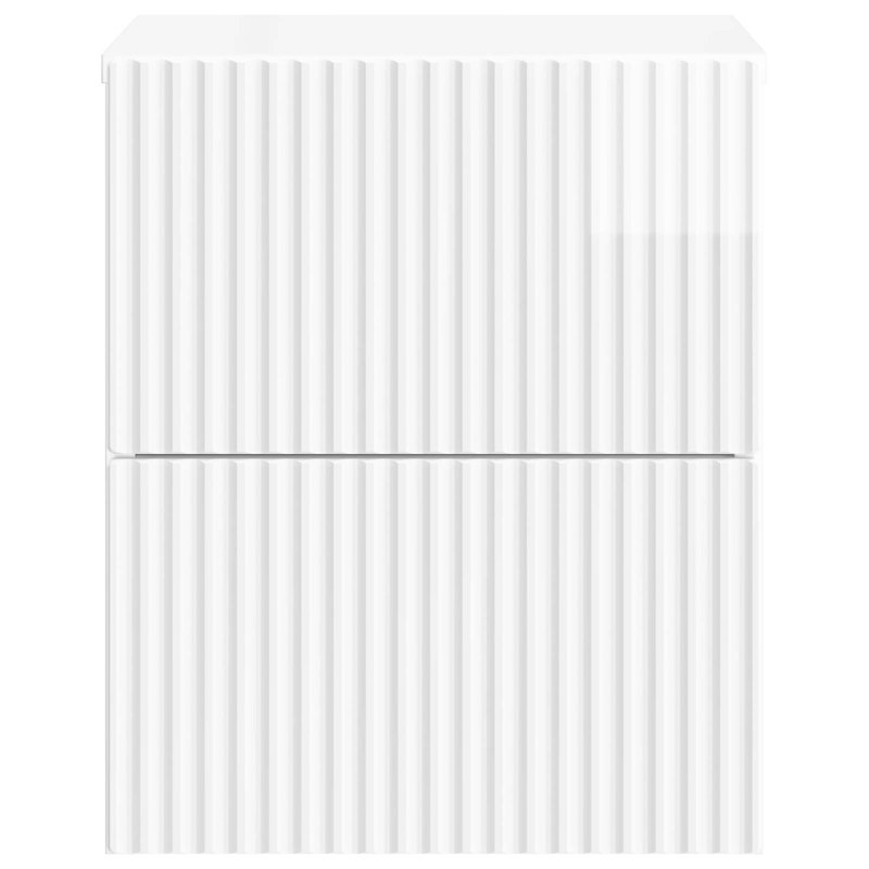 33cm W Manufactured Wood Bedside Table, High Gloss White