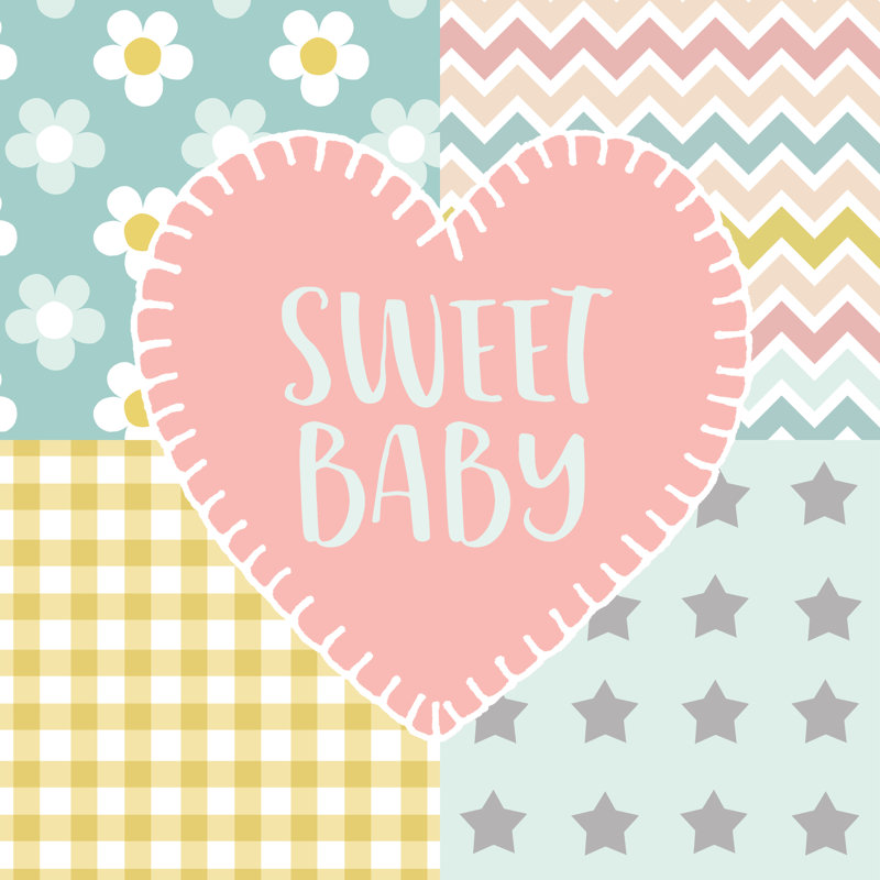 Baby Quilt I Sweet Baby by Beth Grove - Wrapped Canvas Print, 122cm H x 122cm W