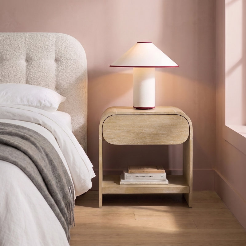 Aledo Soft-Close Drawer Wood Nightstand