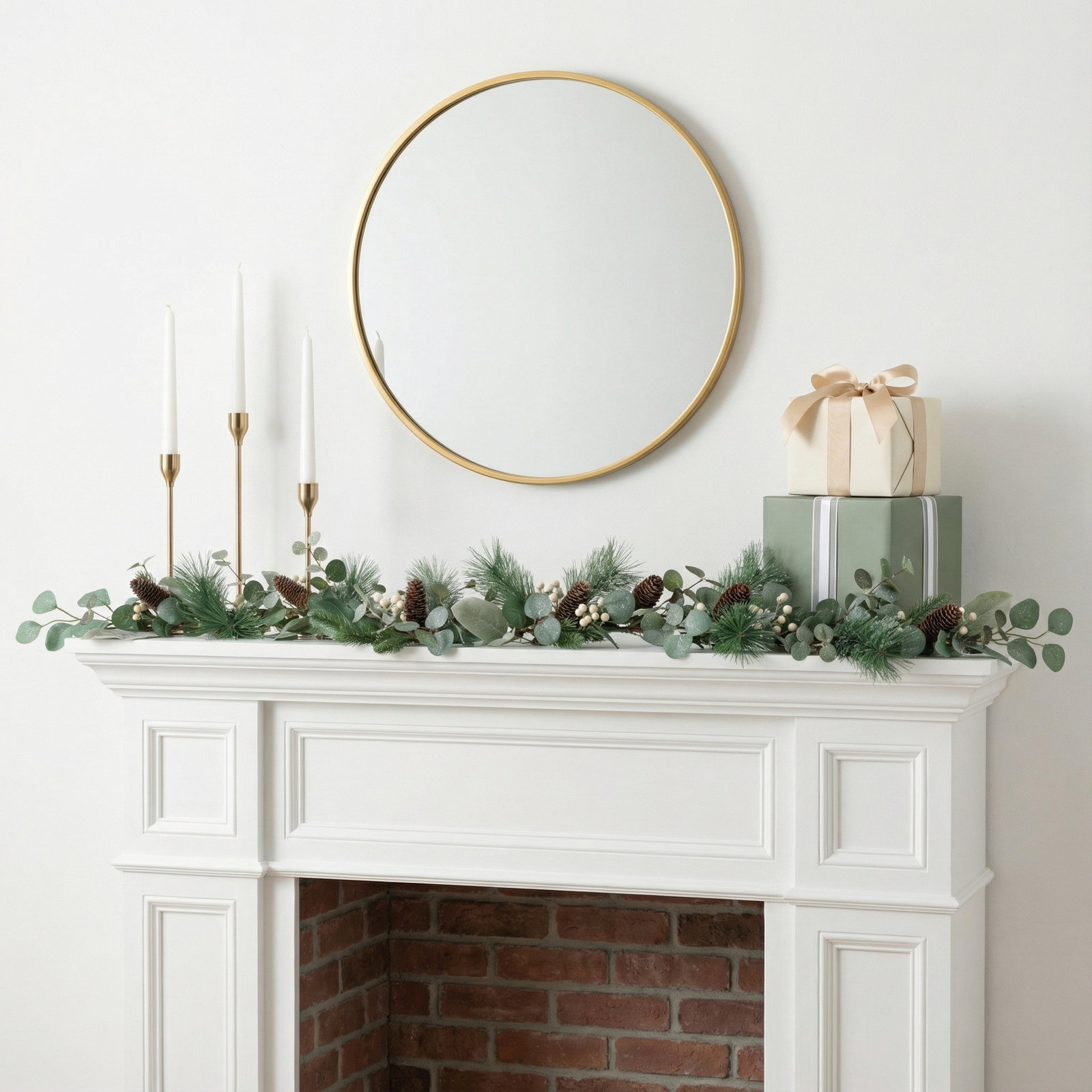 72" Artificial Frosted Pine Garland