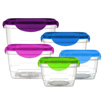 5PCS Square Plastic Portion Box Sets with Lids.Food Storage Box,Container  Sets,Food Storage,Food Containers,Cereal Containers,use for School,Work and