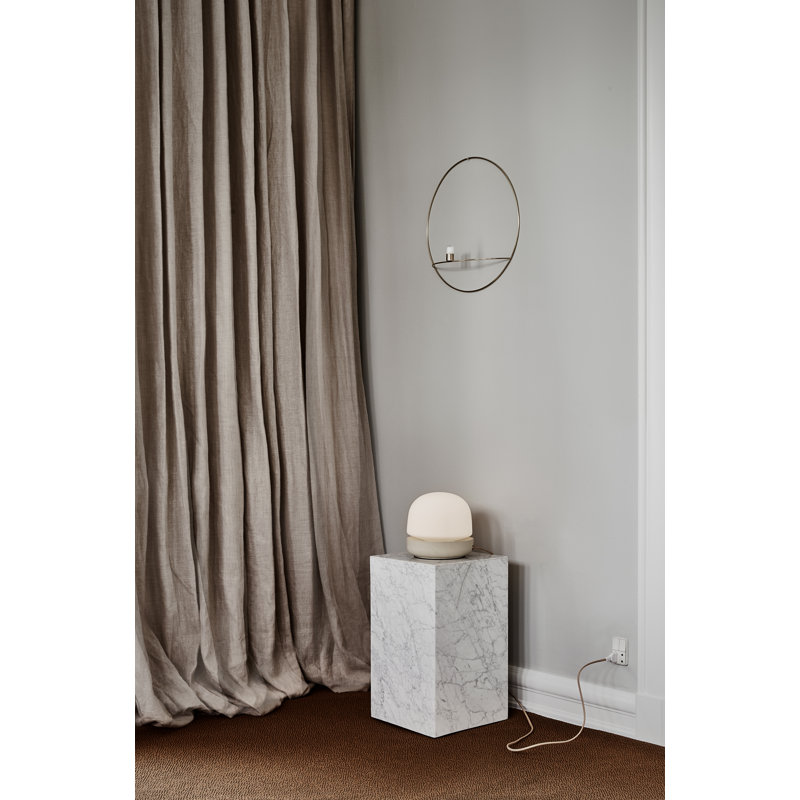 Plinth Marble End Table, White Carrara, 20.1" H x 11.8" W x 11.8" D