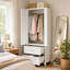 Armoire de rangement en acier 71 po avec 2 tiroirs et barre à vêtements, blanc éclatant-94311841-94311843