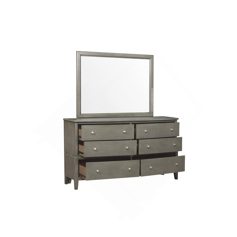 Meuble en bois de style transitionnel à finition grise avec tiroirs à billes 1 pièce, Gris