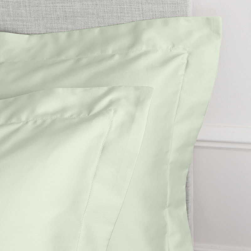 400 Thread Count 100% Cotton Sateen Oxford Pillowcase Pair, Green, Oxford (50 x 75cm)