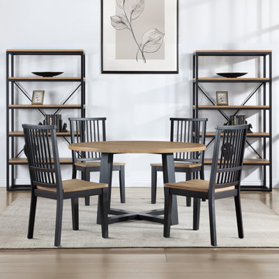 Lixy Magnolia 54" Round Wood Dining Set