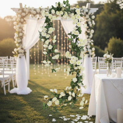 69 pièces de fleurs de vigne artificielles roses - Guirlande de bricolage en plastique pour la maison de mariage