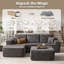 Canapé modulaire en forme de L avec repose-pieds 106 po 106 po-1243099691-1243099701