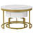 Rotating Round High Gloss Marble Pattern Round Side Table Set (Set Of 2)