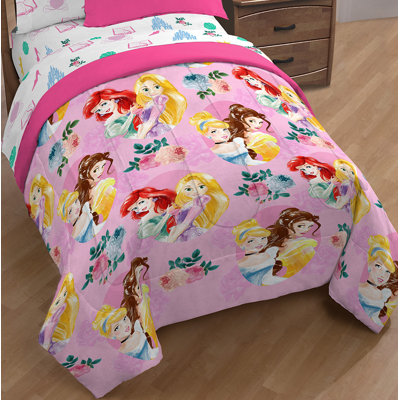 Édredon réversible en microfibre rose Disney Princess