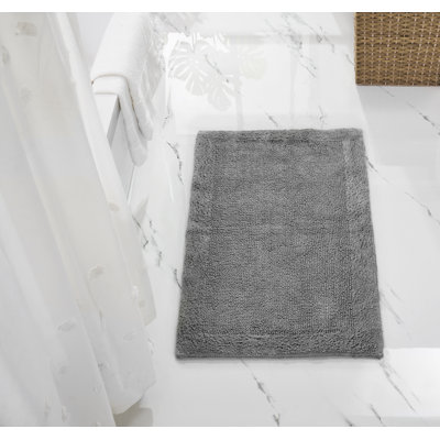 Tapis pour salle de bain réversible 100% coton touffeté à la main de qualité supérieure Jasmyne