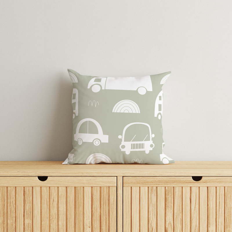 Coussin décoratif trafic, H 18 po x l 18 po, Vert clair