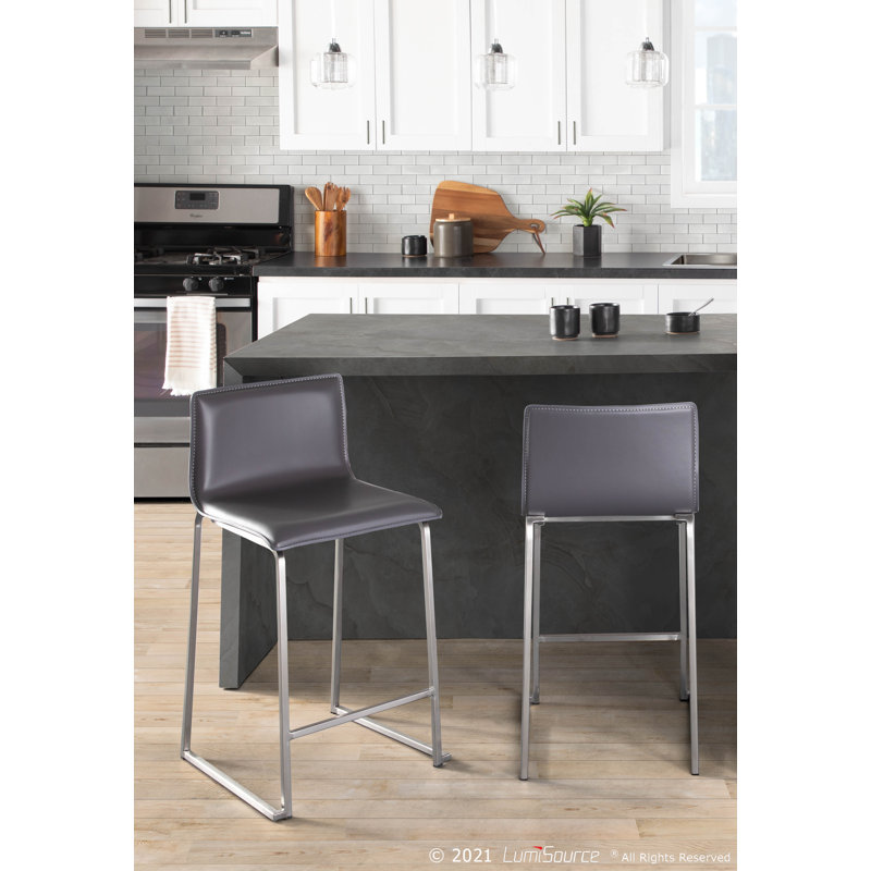 Middlebrook Stool, Gray, Stainless Steel, Counter Stool (26" Seat Height)