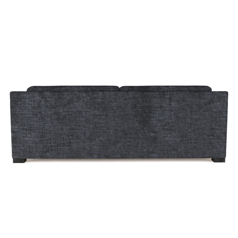 Mercer Track-Arm Sofa, 33.5" H x 84" W x 39" D, Plush Velvet Alabaster, Ebony